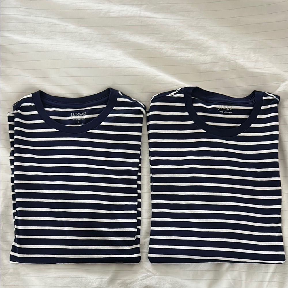 J. Crew Mens Navy Striped Tee T-shirt